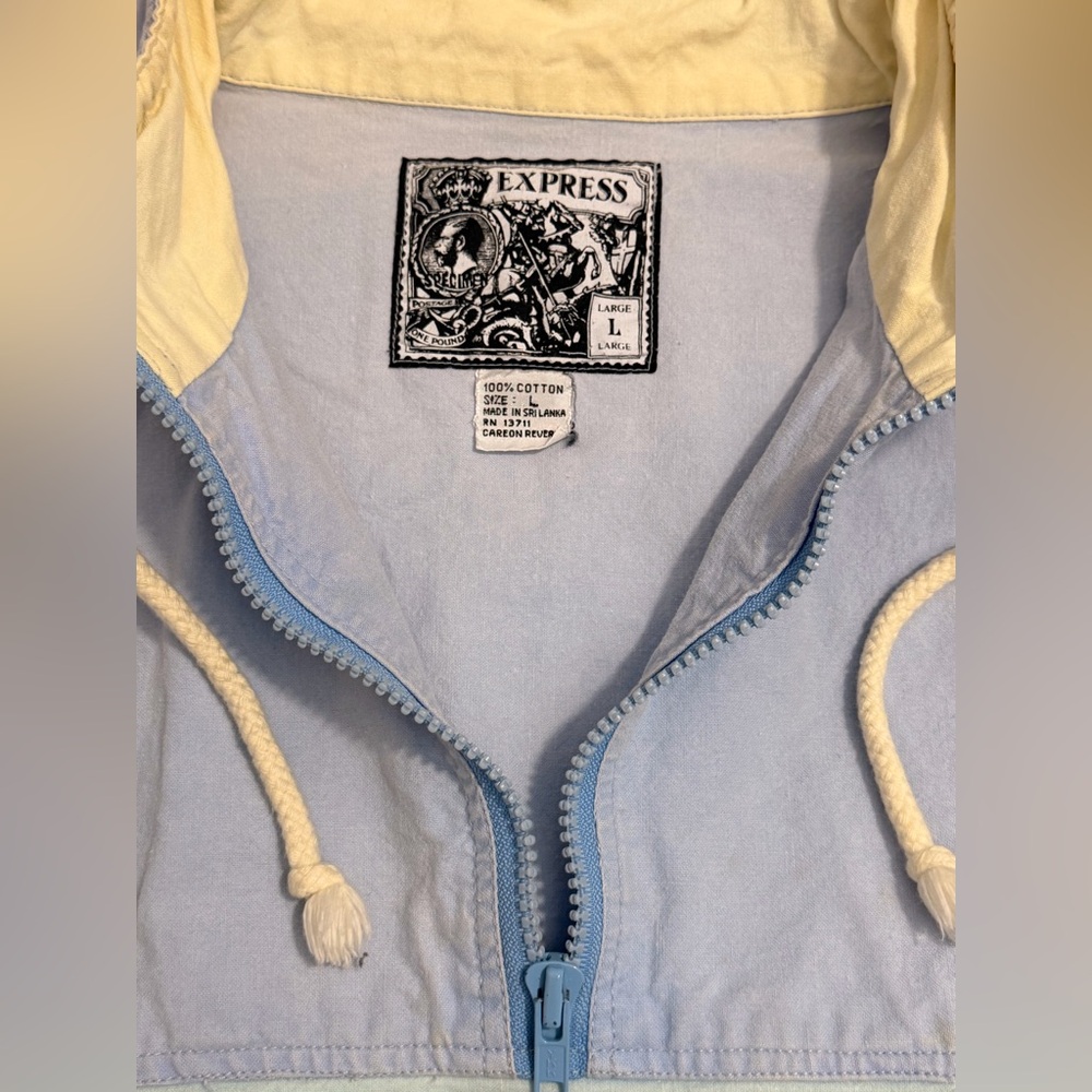 Express Vintage Light Blue and Cream‎ Hoodie